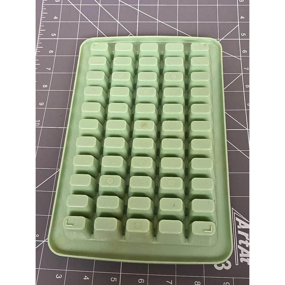 Casanero Silicone Ice Cube Tray with Lid Sage Green 36 Cube Small Square Mold